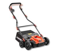 FUXTEC Scarificateur électrique FX-EV360, aérateur de gazon avec 1500 watts de puissance, largeur de travail 36 cm et réglage de la profondeur sur 5 niveaux, bac de ramassage 45 L