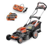 FUXTEC Tondeuse à Gazon sans Fil 40V (2x20V) E2RM51 Autotractée, Mulching et Éjection latérale - Set Batteries 2x4Ah et Chargeur - Largeur De Coupe 51cm, 50L, Hauteur De Coupe 30-90mm
