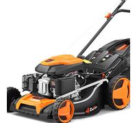 FUXTEC Tondeuse Thermique FX-RM5196 avec Largeur de Travail 51cm autopropulsée puissante cylindrée 196cm3 Easy Clean 4en1 6CV / 4,4KW Mulching/bac de ramssage 60L