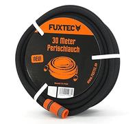 Fuxtec Tuyau d'Arrosage Perlé Microporeux FX-PS 30 m Tuyau Goutte à Goutte Premium en Option avec Réducteur de Pression pour Une Irrigation Optimale. Inclu Crochets de Sol, Connecteurs et Embouts