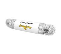 fuxton Corde élastique 5 mm 10 m Blanc - Noir (Elastique bache remorque, Corde d'extension, Bande élastique, Sandow, tendeur Elastique, Cordon Elastique pour bache Piscine)