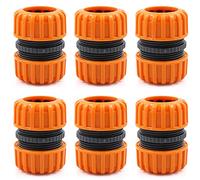 fuxunamz Lot de 6 raccords de tuyau d'arrosage - Kit de réparation pour tuyau d'arrosage - 19 mm (3/4") - Jaune