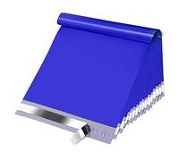 Fuxury/Fu Global Lot de 100 enveloppes d'expédition en plastique pour vêtements, capuche/chemise/veste - Enveloppes d'expédition autocollantes en plastique pour petites entreprises - Bleu - 25,4 x 33