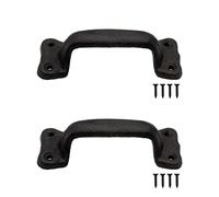 FUXXER® Lot de 2 poignées de porte en fonte massive style antique Noir 140 x 38 mm