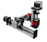 FUYU FSK40 Platine de guidage linéaire XYZ Translation Stage XYZ Slide Table X=300mm Stroke Work Size,Y=300mm,Z=300mm Ball Screw Module DIY Router[XYZ Stage-X Type]