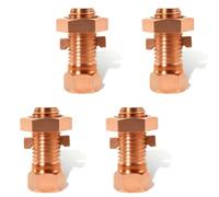 FUZYXIH Lot de 4 bornes électriques en laiton cuivré, adaptées pour les connexions de fils jusqu'à 25 millimètres carrés