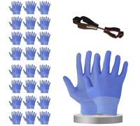 FUZZIO Lot de 24 paires de gants de travail à picots pour travaux légers avec pinces à gants (L/9, bleu)