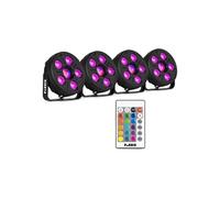 Fuzzix Comet M06 - Pack 4 × PAR LED 12 LED + Jelly Ball | Animation mobile & DJ, Bars & Evénements