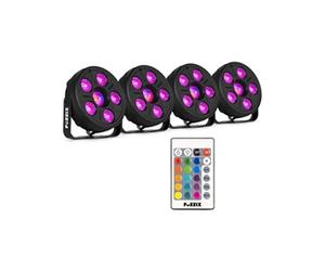 Fuzzix Comet M06 - Pack 4 × PAR LED 12 LED + Jelly Ball | Animation mobile & DJ, Bars & Evénements