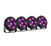 Fuzzix Comet M06 - Set Éclairage Soirée avec 4 PAR LED RGB et Jellyball, Télécommande Incluse, Modes Auto et Son-Lumière,
