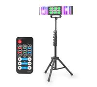 Fuzzix DerbyStar2 Barre LED Multi-Jeux de Lumière 4-en-1, Effets Derby, PAR RGB, Stroboscope et UV, Télécommande Incluse, Modes Auto & Musical, Éclairage Puissant pour Soirées, DJ et Événements