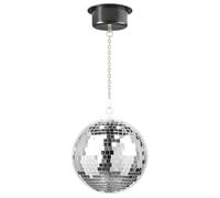 Fuzzix Boule à Facettes 20 CM MB20M avec Moteur, Disco Ball, DJ Light Effect, Boule Discothèque, Moteur 230V Électrique, Sphère en PVC, Boule Décoration Miroir, Eclairage Argenté, Sphère Club