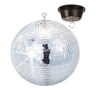 BeamZ MB30M - Boule à facettes 30 cm avec moteur, disco ball, boule discothèque, moteur 230V électrique, sphère en PVC