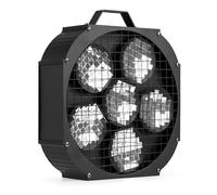 Fuzzix MRB60 - Réflecteur 6 Disques Miroirs Rotatifs - DMX 4 Canaux, Modes Automatiques, 37 Miroirs, Etrier de Fixation, Idéal pour Animer Les Soirées à Thème