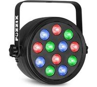 Fuzzix PLF12 Projecteur Party Par RGB DMX - 12 LEDs de 2 Watts, Mode DMX, Modes Automatique & Détection de la Musique Noir