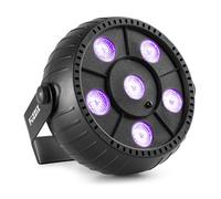 Fuzzix PLP14 - Lumière Noire LED avec Batterie Intégrée 6x 1 Watt, Projecteur LED, Télécommande Incluse, Port USB, Idéale pour les DJs pour Animer vos Soirées et Mettre l’ambiance