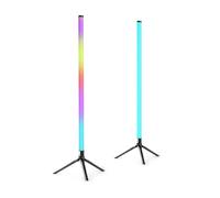 Fuzzix Starry Set de 2 Tubes LED Verticaux 1 m, 43 LED RVB, Modes Auto, Son-Lumière et App Bluetooth, Télécommande et Trépieds Inclus, Idéal pour DJ, Groupes, Soirées et Événements à la Maison
