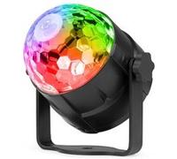 Fuzzix Tornado - Boule Disco Lumineuse 3 Watts RGB, 3 Modes de Musique, Effet Strobe, Support Ventouse Noir
