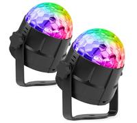 Fuzzix Tornado Pack de 2 Boules Disco Lumineuses RGB - 3 Modes de Musique, Effet Strobe, Support Ventouse, Télécommande, Idéal pour fêtes d'anniversaires à la Maison, Chambres d’Enfants