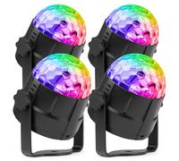 Fuzzix Tornado Pack de 4 Boules Disco Lumineuses RGB - 3 Modes de Musique, Effet Strobe, Support Ventouse, Télécommande, Idéal pour fêtes d'anniversaires à la Maison, Chambres d’Enfants
