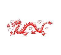 FVDPWYE Autocollant Voiture Décoration Stickers Auto Décalcomanie Créative Fibre PETG Fantaisie Animal Chinois Convient pour Voiture SUV, Rouge