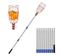 FVDZRFIE Cueille Fruit Perche à Fruits avec Panier, 4 m (13 pi), réglable en Hauteur, Outil de cueillette léger avec rallonge for Arbres fruitiers