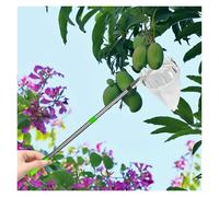 FVDZRFIE Cueille Fruit Perche télescopique en Acier Inoxydable de 4 m avec Sac de Rangement, Outil de cueillette for vergers et Jardins en Hauteur