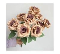 FVDZRFIE Fleur Artificielle 9 Heads Diamond Roses Bouquet Artificial Flower Pink Red Blue White Rose Fake Rose Living Room Decoration Wedding
