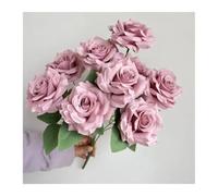 FVDZRFIE Fleur Artificielle 9 Heads Diamond Roses Bouquet Artificial Flower Pink Red Blue White Rose Fake Rose Living Room Decoration Wedding