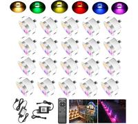 FVTLED Lot de 20 WIFI Multicolore RGB+Blanc chaud 0.6W Ø31mm Spot Encastrable Exterieur Dimmable Fonctionne Avec Alexa, Google Home,Spots LED Encastrable DC12V Etanche IP67