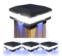FVTLED Lot de 4 Solaires Capuchons de Clôture avec Auto On/Off Lampe de Sécurité,pour Protéger 7x7,8x8,9x9,10x10,12x12cm les Poteaux en Bois,Lumière Solaire Jardin IP65 étanche éclairage Solaire