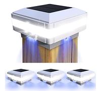 FVTLED Lot de 4 Solaires Capuchons de Clôture avec Auto On/Off Lampe de Sécurité,pour Protéger 7x7,8x8,9x9,10x10,12x12cm les Poteaux en Bois,Lumière Solaire Jardin IP65 étanche éclairage Solaire