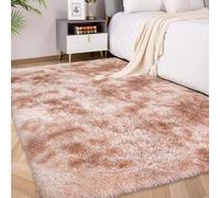 FVVRAX Tapis pour chambre à coucher et salon, tapis shaggy moelleux et pelucheux de couleur camel, teint au nœud, 140 x 200 cm, tapis d'intérieur pour enfants, décoration d'intérieur, esthétique