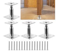 FWEEK Support Poteau Pergola, Pied de Poteau Reglable 150-190 mm en Acier Galvanisé, 4pcs pour Clôture, Carport et Travaux de Construction, Installation Facile sur Béton