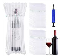 FWHFNB 10 Pièces Protections de Bouteilles de Vin,Sac à Colonne d'air Gonflable,avec Pompe à air,Emballage de Bouteille de vin pour Un Emballage et Un Transport sûrs