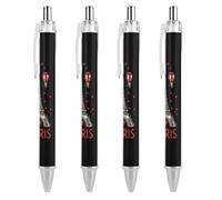 FWJZDSP Stylos à bille rétractables « J’aime Paris » en forme de montgolfière, mignons et à pointe fine, pour une écriture fluide (lot de 4).