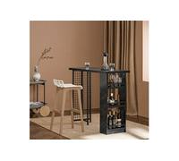 SoBuy Table de Bar Design avec 3 Étagères, Table Haute Bistrot Effet Marbre pour Cuisine, Salle à Manger et Salon 120x50x105 cm