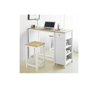 FWT64-WN Table Haute de Bar Table de Cuisine Mange-Debout Tabourets de bar non