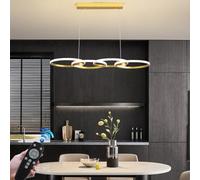 FWX Suspension Luminaire Moderne Lampe de Table à Manger LED à Intensité Variable 3000K-6500K Lampe de Salle à Manger Réglable en Hauteur Bureau de Table à Manger Plafonnier Lustres (Color : Gold)