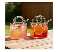 Fxiaobin Vase Créatif en Forme de Sacs à Mains Avec Pailles Gobelet À Vin Sac À Main pour Cocktail Jus Thé dessert et Composition Florale,2pcs
