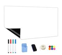 FxlStelrion Tableau Blanc Magnétique, 80 x 40cm Tableau Blanc Effacable, Film Tableau Magnetique Mural Effaçable avec Marqueur, Éponge, Aimants, Ruban Adhésif Double Face, pour École, Bureau,Maison