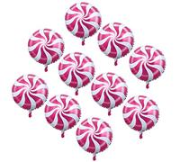 Fxzqgnh 10 Pièces Bonbons Ballon Rond Jouet Cartoon Aluminium Film Gonflable Réutilisable Fermeture Automatique Convient pour Fête Enfant Baptême Bar, Rose