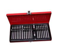 Fxzqgnh 40 Pièces Hex Sockets Bit Set Douilles Hex Star Embouts Acier Alliage Transport Compact Adapté pour Réparation Professionnel Domic, Rouge