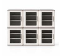 Fxzqgnh Armoire de Rangement pour Enfants Armoire Commode Organiseur Étagère en Modules Empilables 2x2 en HDPE avec Plateau Plat, Style to 2