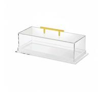 Fxzqgnh Boîte Présentation Acrylique Transparent Résistant Au Jaunissement Plat Gâteau Rectangulaire Couvercle Transparent, Boîte De Rangement Rectangulaire En Acrylique Avec Poignée Dorée
