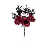 Fxzqgnh Bouquet D'Halloween, Fleurs Artificielles, Accessoire de Composition Florale, Ornement, Décoration Intérieure pour Une Fête à Thème, Rouge