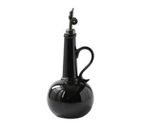 Fxzqgnh Bouteille Distributrice En Céramique de 600 Ml avec Poignée, Récipient Moderne pour Huile D'olive, Bouteille pour Condiments Liquides, Noir