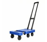 Fxzqgnh Chariot Plat Pliable Compact Diable à Plateau Léger Matériel Transport pour Particuliers, Professionnels, Maison, Bleu