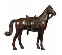 Fxzqgnh Cheval Décoratif en Cuivre Base Stable Sculpture Cheval Bronze Aspect Réaliste pour Bureau