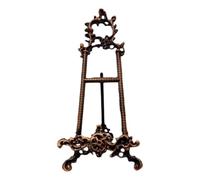 Fxzqgnh Chevalet Table En Métal Porte-Assiette Décoré Support Présentation pour Exposition, Cuivre Rouge À Motifs, Grand